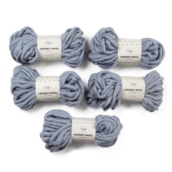 Adlibris Chunky Wool Garn 200g Dusty Blue A006 5-pack
