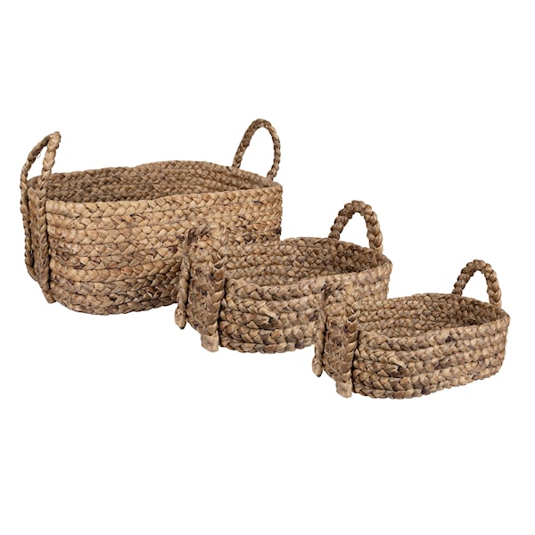 Day home Journey 3 Set Korgar Flätad vattenhyacint S:46 x 33 M: 54 x 43 L: 68 x 54 cm Natur