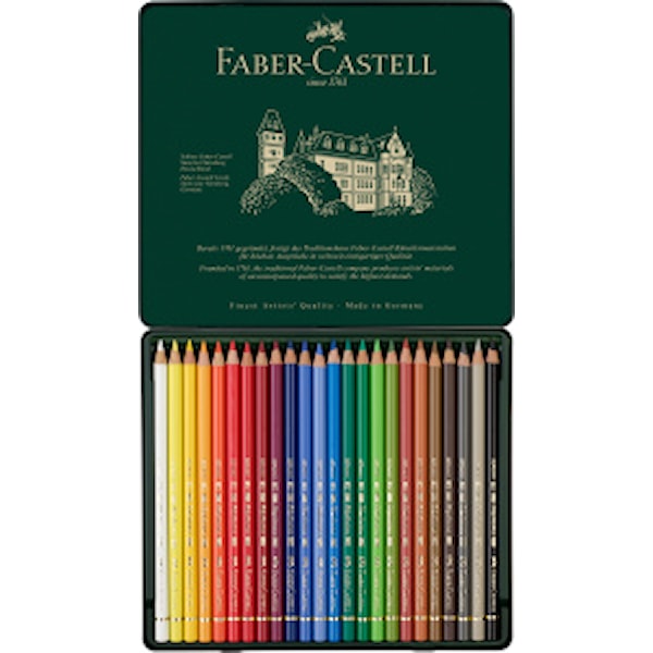 F&auml;rgpennor Polychromos Metalletui 24-pack Faber-Castell