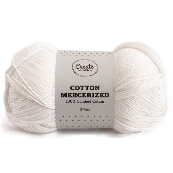 Adlibris Cotton Mercerized 100g White A027