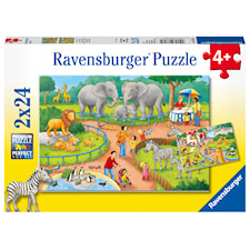 En dag på djurparken Pussel 2x24 bitar Ravensburger