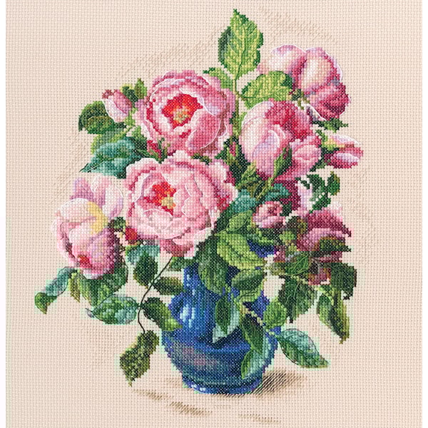 Broderisett Rosenbukett 20,5x25,5 cm RTO