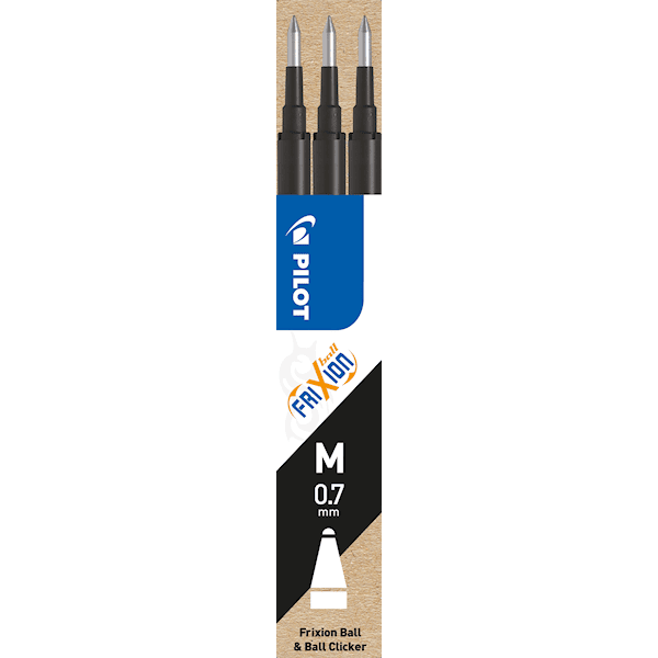 Refill Frixion 0,7 Svart 3-p, Pilot
