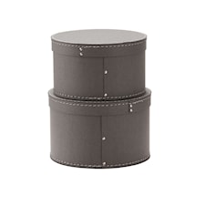 Kids Concept Förvaringsbox rund 2-set Grå