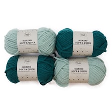 Adlibris Merino Soft & Quick ullmix garn 150g Greens 4-pack