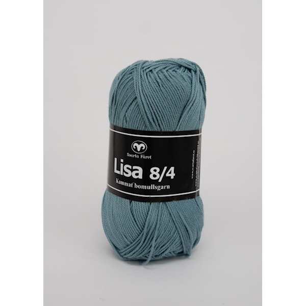 Lisa 8/4 Garn Bomull 50 g dus blå/grønn 74 Svarta Fåret