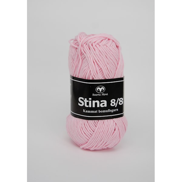 Stina 8/8 Garn Bomull 50 g isrosa 242 Svarta Fåret