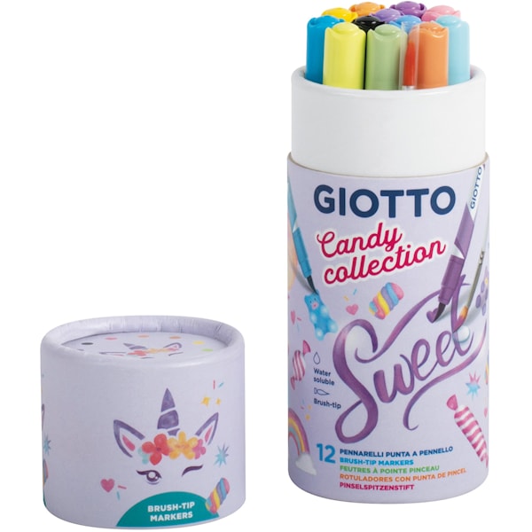 Brushpen Candy Collection i etui 12-pack Giotto Turbo
