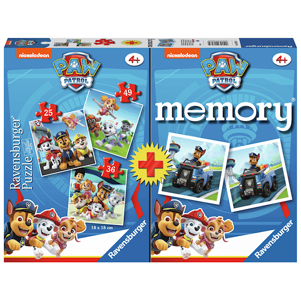 Paw Patrol 3 Pussel och Memory® Ravensburger