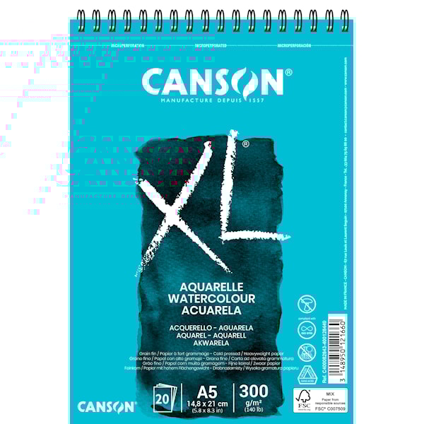 Akvarellblock XL Aquarelle A5 20 ark 300g Canson