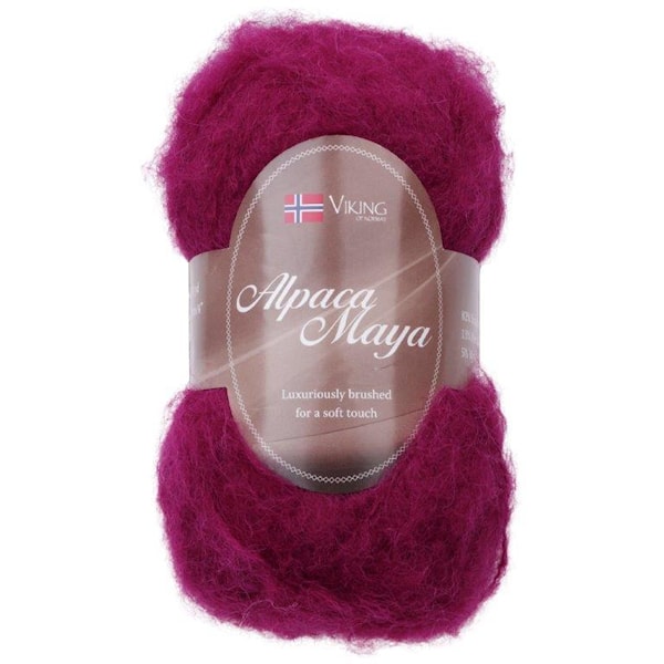 Viking of Norway Alpaca Maya Garn Alpackamix 50g Vinröd 761