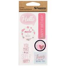 Stickers Greeting Papperix Rosa