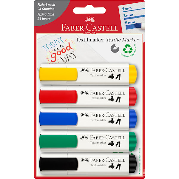 Textil marker 5 Basfärger Faber-Castell online | Adlibris