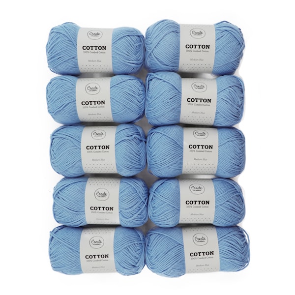 Adlibris Bomull 8/9 Garn 100g Medium Blue A089 10-pack