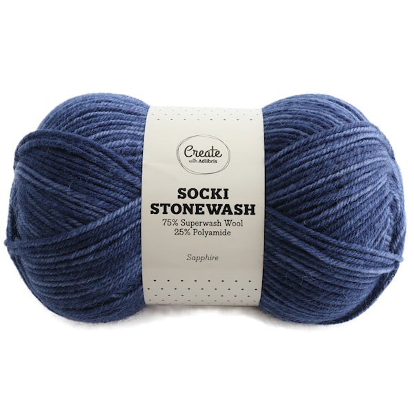 Socki Stonewash 100 g Sapphire B119 Adlibris