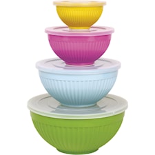 Rice Skålar 4-pack Melamin Naughty Green Mix Multi