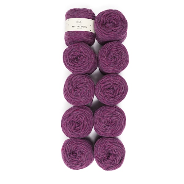 Adlibris Felting Wool 100g Purple Melange A119 10-pack