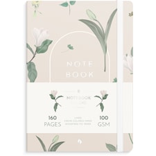 Anteckningsbok A5 Floral Beige Deluxe Linjerad Burde