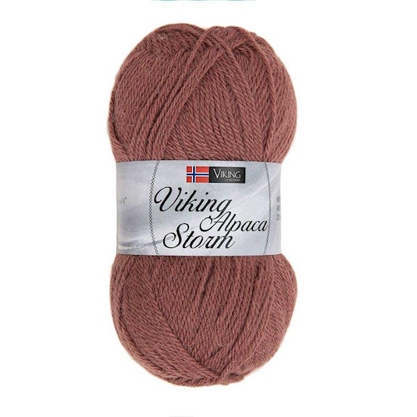 Viking of Norway Alpaca Storm Garn Alpackamix 50g Brunröd 555