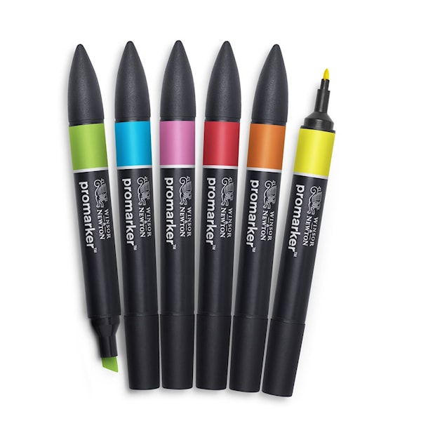 Markørpenn ProMarker Sett 6 Vibrant tones Winsor & Newton