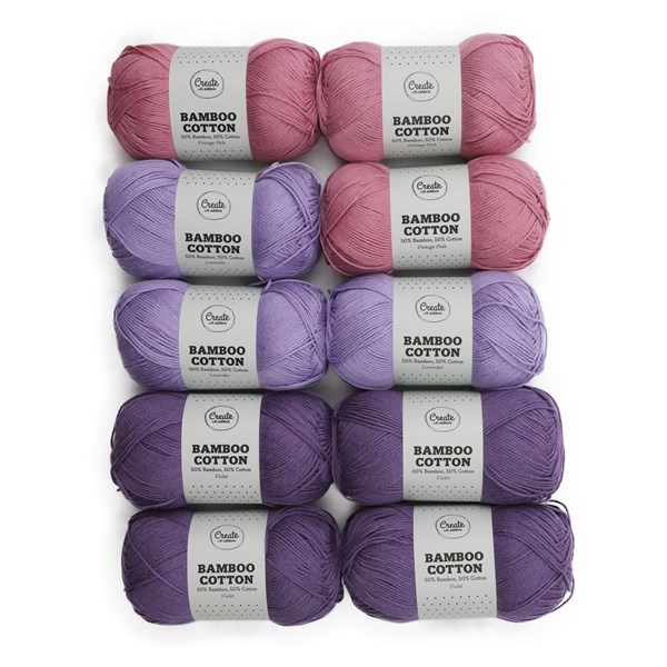 10-pack Bamboo Cotton Garn 100 g Adlibris (provence, navy and red + 5 andra  färger)| Adlibris