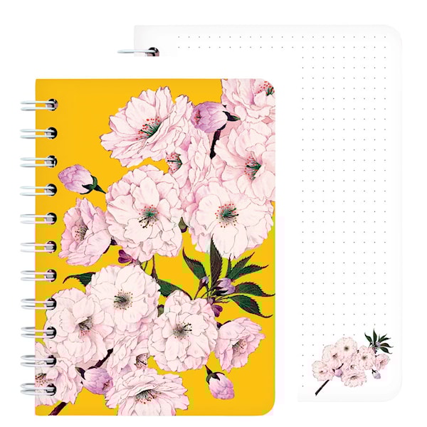 Notisblokk Spiral A6 Cherry Blossom Gul Cedon