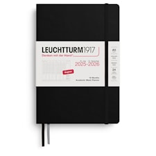 Kalender A5 18m 25–26 Ukesplanlegger Svart Leuchtturm1917