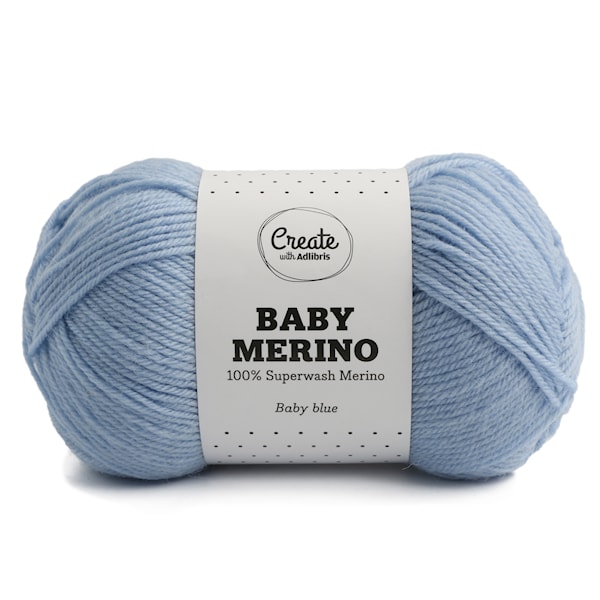 Adlibris Baby Merinoull Garn 50g Baby Blue A026