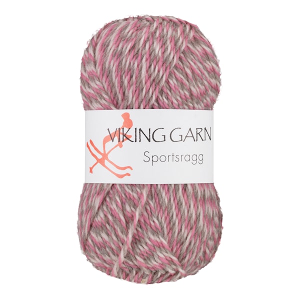 Sportsragg 50 g Rosa/grå 584 Viking Garn