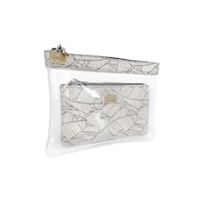 Sminkväska set Pouchy Flat Jungle B&W