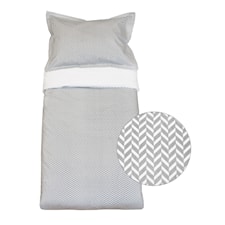 Påslakanset för spjälsäng, Herringbone Charcoal Grey, Vinter & Bloom