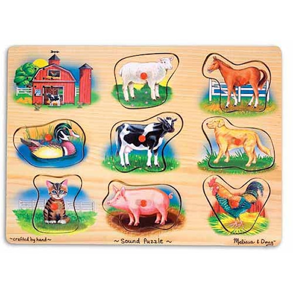 Pussel med ljud 8 bitar, Bondgård, Melissa & Doug