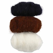 Kardet ull, 3x10 g