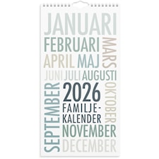 Familjekalender 2026 TrendArt 220x430 mm Burde