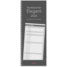 Kalender 2026 Bordskalender Elegant Spiral Svart Burde