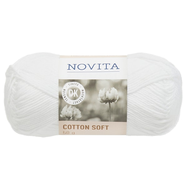 Novita Cotton Soft 50 g, Valkoinen 011