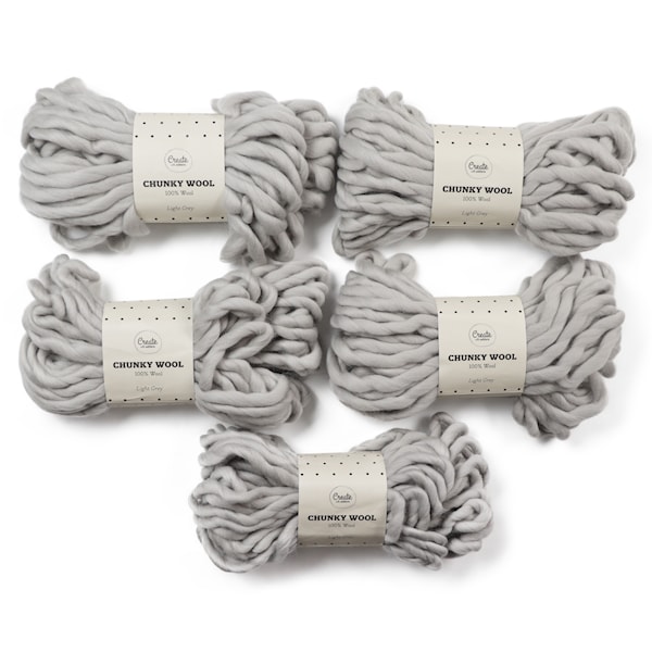 Adlibris Chunky Wool Lanka 200g Light Grey A135 5 kpl