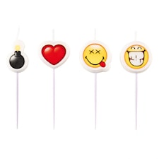 Emoji Kakkukynttilät 4 kpl