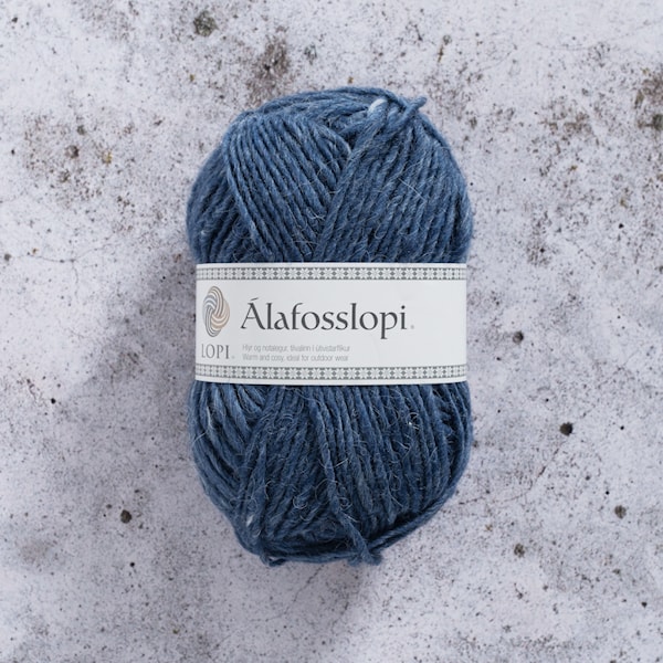 Álafosslopi Garn Ull 100 g Jeansblå melange Istex (0010)