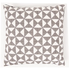 Broderi Pute med trekanter Grå/hvit sett 40 x 40 cm