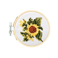 Kirjontapaketti Mini Ristipistotyö Auringonkukka Kikkerland