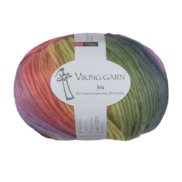 Viking Iris 100 g Multi Rosa/grønn 435 Viking Garn