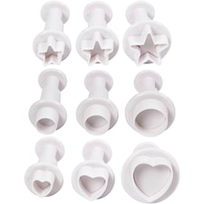 Figurstans Stjärna, Cirkel, Hjärta, Dia. 1,1-3 cm, 9-pack Creativ Company