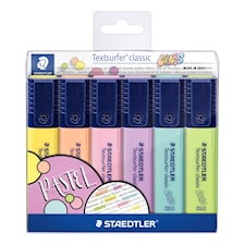 Textsurfer® classic pastel 6-pack i box 1-5 mm fiberspets Pastellfärger Staedtler