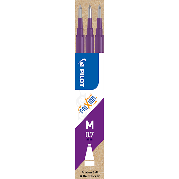 Patron Refill Frixion 0,7 mm Lilla 3 stk. Pilot