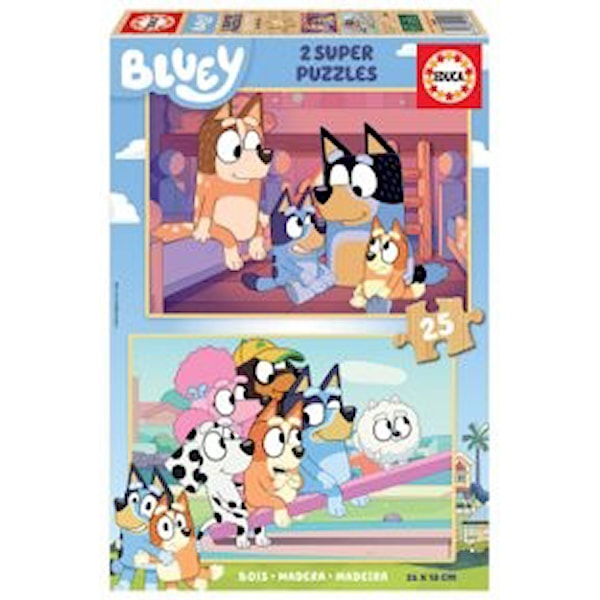 Pussel Bluey 2 X 25 bitar Wood, Educa