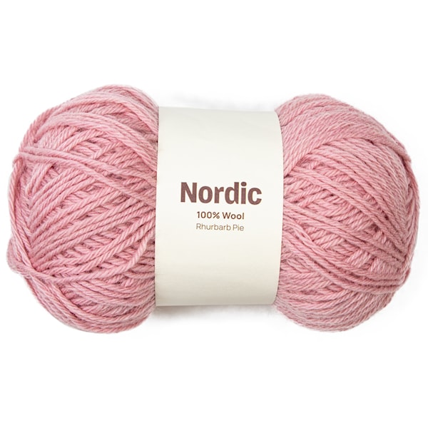 Nordic 100% ull 100 gr Rabarbrapai Dusty rosa A832 Adlibris