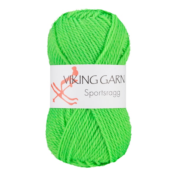 Sportsragg 50 g Neongrønn 535 Viking Garn
