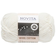 Novita Wool Cotton Lanka Villasekoite 50 g, luonnonvalkoinen 010