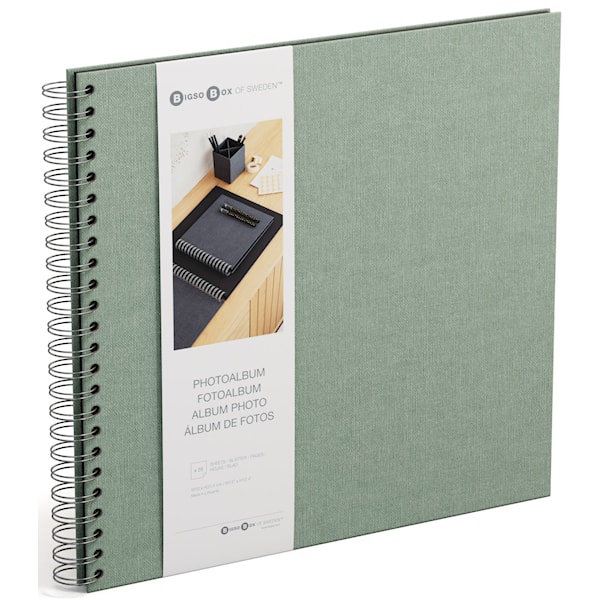 Fotoalbum Soft Teal med svarte ark 35x31,5cm Bigso Box of Sweden